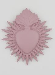 Mural Ex voto Corazón Radiante 11 cm - Rosa
