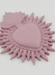 Mural Ex voto Corazón Radiante 11 cm - Rosa
