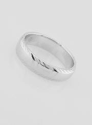 Anillo de bodas de plata de ley rodiada con detalle cincelado - Talla 56