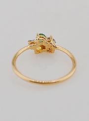 Anillo de Labradorita bañado en Oro y Circonitas - Talla 54