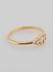 Anillo bañado en oro de la Trinidad en circonitas  - Talla 54