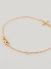 Pulsera religiosa bañada en oro - Cruz de circonita redonda