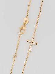 Pulsera religiosa bañada en oro - Cruz de circonita redonda