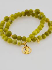 Pulsera Rosario de Jade Verde y Virgen María