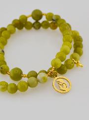 Pulsera Rosario de Jade Verde y Virgen María
