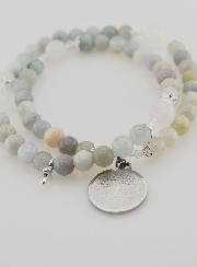Pulsera Rosario de Aguamarina y del Padre Nuestro