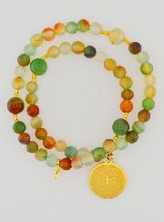 Pulsera Rosario en Piedra Natural de Ágata y Padre Nuestro