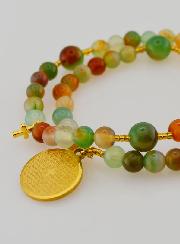 Pulsera Rosario en Piedra Natural de Ágata y Padre Nuestro