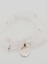 Pulsera Rosario en Piedras de Jade Blanco - Nuestra Sra. de Guadalupe
