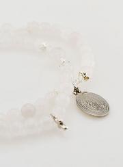 Pulsera Rosario en Piedras de Jade Blanco - Nuestra Sra. de Guadalupe