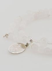 Pulsera Rosario en Piedras de Jade Blanco - Nuestra Sra. de Guadalupe