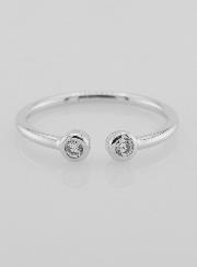 Anillo Abierto en Plata y Circonitas – T58