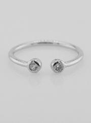 Anillo Abierto en Plata y Circonitas – T60