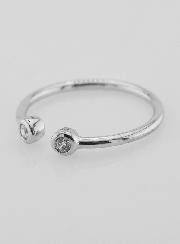 Anillo Abierto en Plata y Circonitas – T60