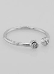 Anillo Abierto en Plata y Circonitas – T60