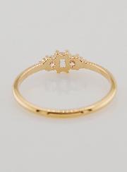 Anillo de circonita Trinidad bañado en oro - T58
