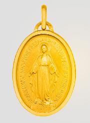 Medalla Milagrosa Dorada en oro fino de 24 quilates - 19 mm