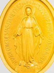 Medalla Milagrosa Dorada en oro fino de 24 quilates - 19 mm