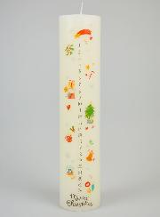 Vela de Adviento con decoración tradicional - 25 cm