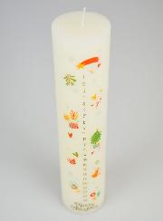 Vela de Adviento con decoración tradicional - 25 cm