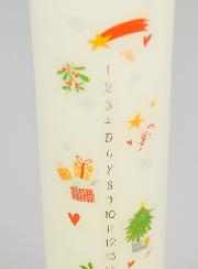 Vela de Adviento con decoración tradicional - 25 cm
