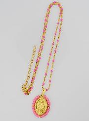 Medalla Milagrosa con cuentas + Cadena de Perlas Rosas