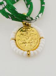 Collar Religioso con Cordón Liberty Verde - Milagrosa Perlada