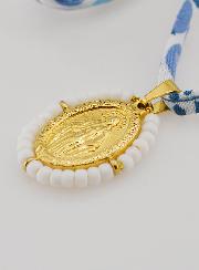 Medalla Milagrosa con Cuentas - Cordón Azul Libertad