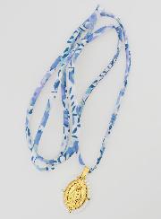 Collar Religioso con Cordón Liberty Azul - Milagrosa Perlada