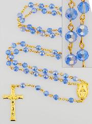Terço Medalha Milagrosa em Contas Facetadas – Azul