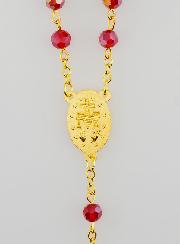 Terço Medalha Milagrosa em Contas Facetadas – Vermelho