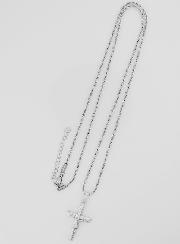Collar religioso con la Cruz de Cristo en acero inoxidable plateado
