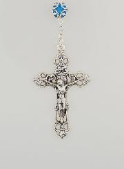 Rosario de la Virgen Milagrosa y Cruz Barroca - Azul