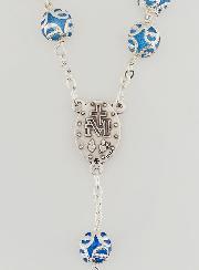 Rosario de la Virgen Milagrosa y Cruz Barroca - Azul