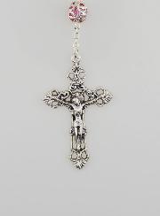 Rosario de la Virgen Milagrosa y Cruz Barroca - Rosa