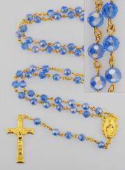 Terço em Cristal Azul & Medalha Milagrosa