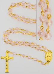 Terço em Cristal Rosa & Medalha Milagrosa