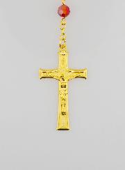 Terço em Cristal Vermelho & Medalha Milagrosa