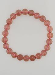 Pulsera en Piedra Natural de cuarzo fresa hematoide - 8 mm
