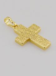 Colgante de cruz de latón y nácar - 20 mm