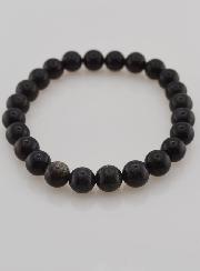 Pulsera en Piedra Natural de ópalo negro - 8 mm