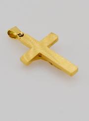 Colgante de cruz en latón dorado - 28 mm