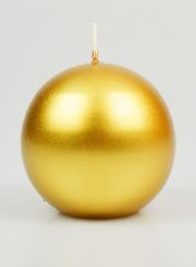 Vela decorativa dorada en forma de bola - 8 cm