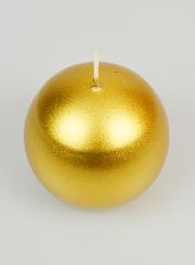 Vela decorativa dorada en forma de bola - 8 cm