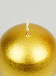 Vela decorativa dorada en forma de bola - 8 cm
