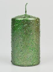 Vela de Decoración con Purpurina - Verde Pino