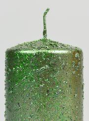 Vela de Decoración con Purpurina - Verde Pino