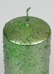 Vela de Decoración con Purpurina - Verde Pino