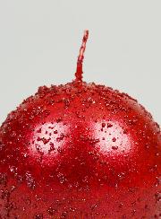 Vela esférica brillante de Navidad de 8 cm - Rubí