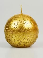 Vela navideña esférica brillante de 8 cm - Oro antiguo